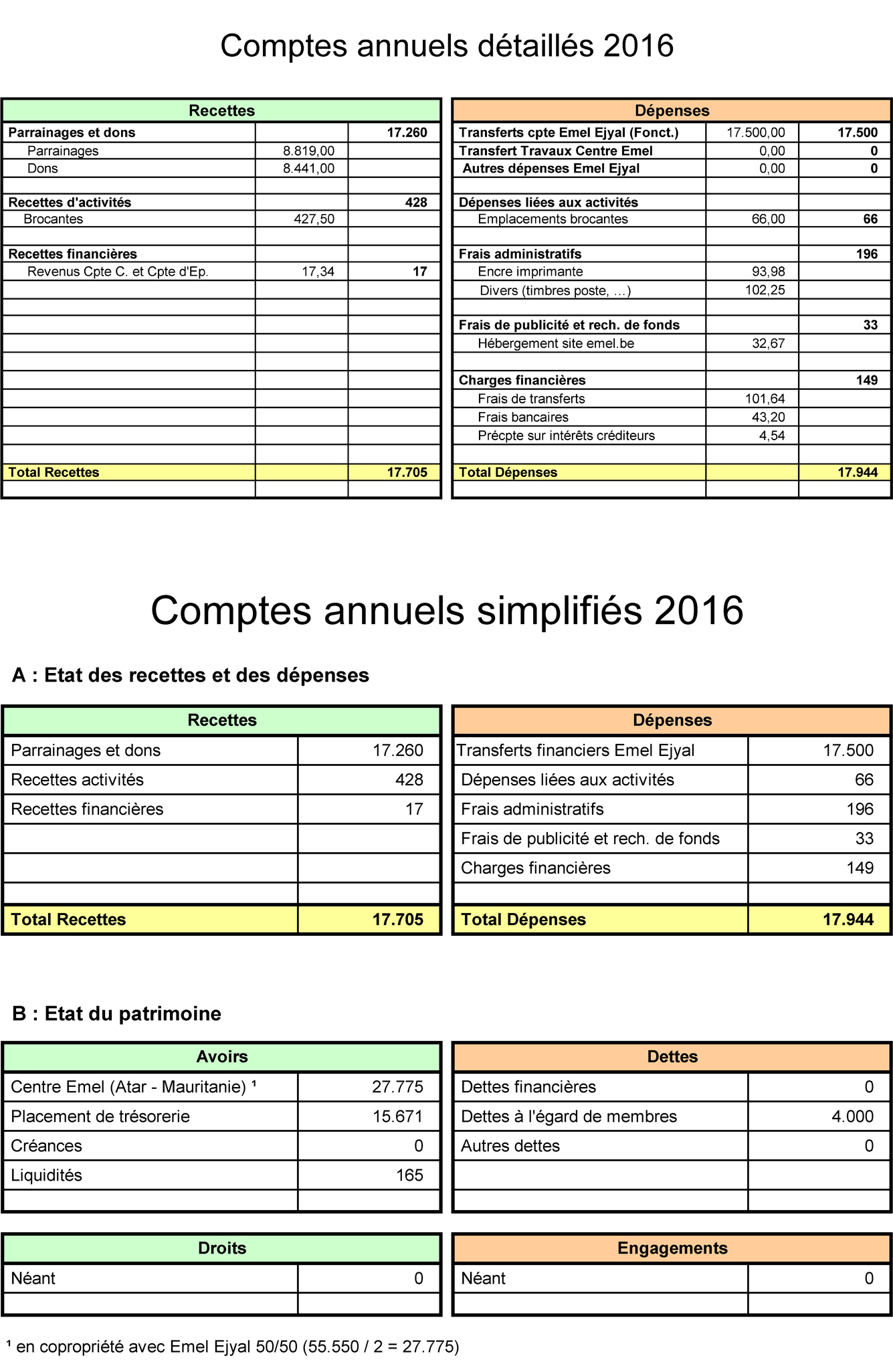 Bilan comptable 2016  Emel